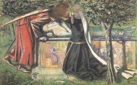 Dante Gabriel Rossetti Arthur's Tomb: The Last Meeting of Launcelort and Guinevere (mk28) Sweden oil painting art